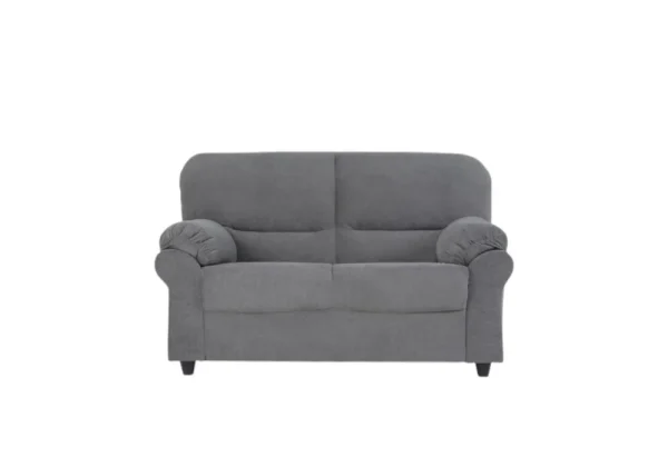 A comfortable 2 seater sofa with a high back and padded armrests, in a stylish grey Graceland Graphite faux leather from the Candy collection.
