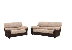 Candy 3+2 seater sofa set in a dark brown Metropolis Mocca faux leather.